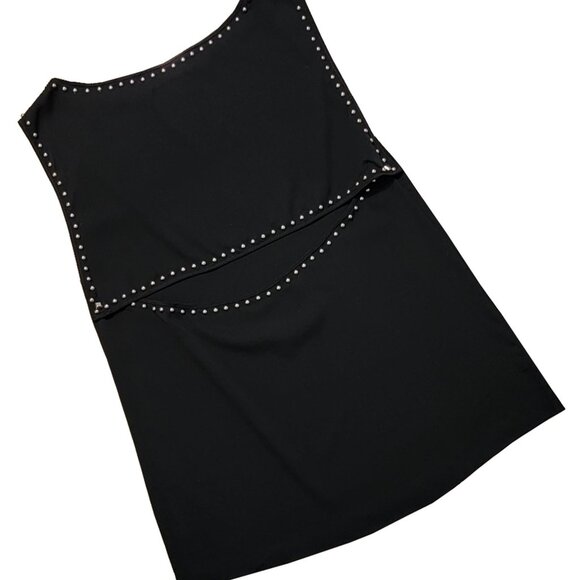 Silk Studded Women's Black Drape Top - Picture 3 of 6